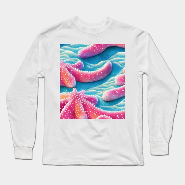 Pink Sea Star Long Sleeve T-Shirt by fistikci